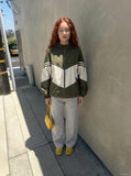 DAXUEN Wide leg utility pants with paint splatter effect — model photo