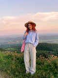 DAXUEN Wide leg utility pants with paint splatter effect — model photo