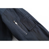 DAXUEN dark navy oversized bomber jacket with utility pockets