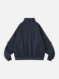DAXUEN dark navy oversized bomber jacket with utility pockets