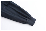 DAXUEN dark navy oversized bomber jacket with utility pockets