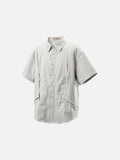 DAXUEN Short-sleeved button-up shirt with utility pockets