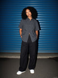 DAXUEN Short-sleeved button-up shirt with utility pockets — model photo