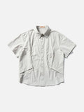 DAXUEN Short-sleeved button-up shirt with utility pockets