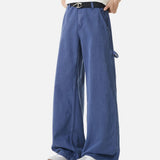DAXUEN muted blue denim utility wide-leg pants