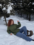 DAXUEN muted blue denim utility wide-leg pants — model photo