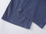 DAXUEN muted blue denim utility wide-leg pants