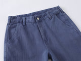 DAXUEN muted blue denim utility wide-leg pants