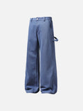 DAXUEN muted blue denim utility wide-leg pants