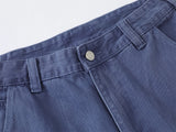 DAXUEN muted blue denim utility wide-leg pants