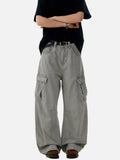 DAXUEN light beige wide-leg cargo pants with large pockets