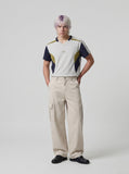 DAXUEN light beige wide-leg cargo pants with large pockets — model photo