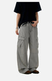 DAXUEN light beige wide-leg cargo pants with large pockets