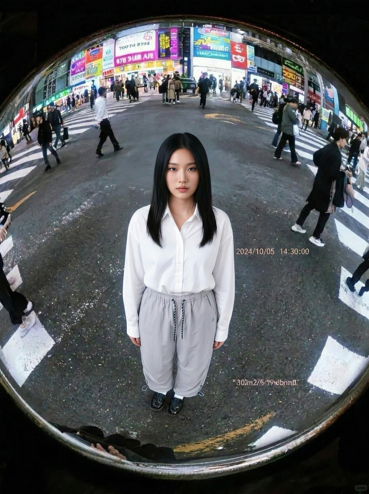 DAXUEN Wide-leg utility pants with drawstring and pockets — model photo
