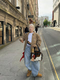 DAXUEN Wide-leg utility pants with drawstring and pockets — model photo