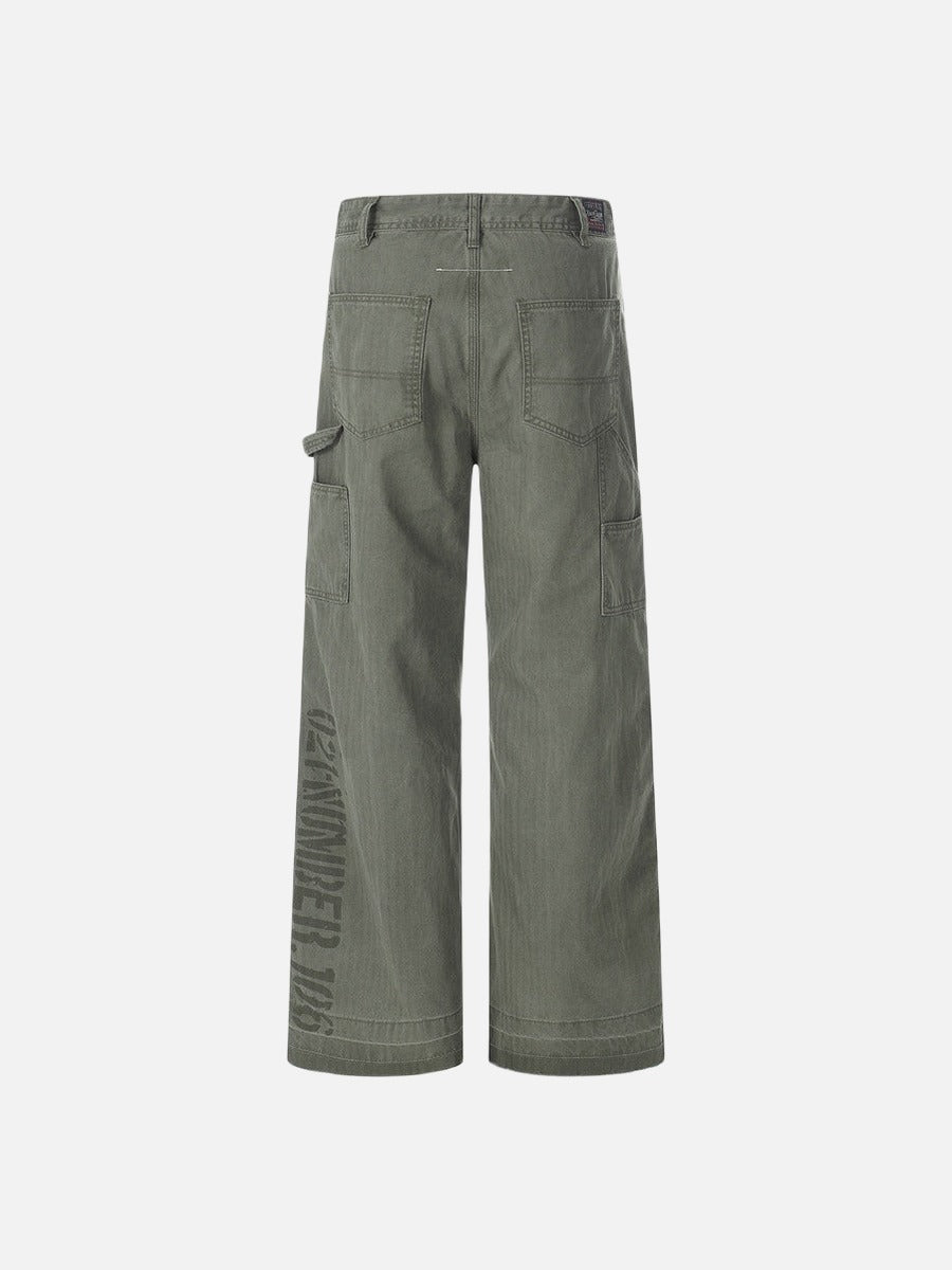 DAXUEN Utility wide-leg pants in khaki and olive green