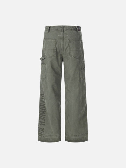 DAXUEN Utility wide-leg pants in khaki and olive green