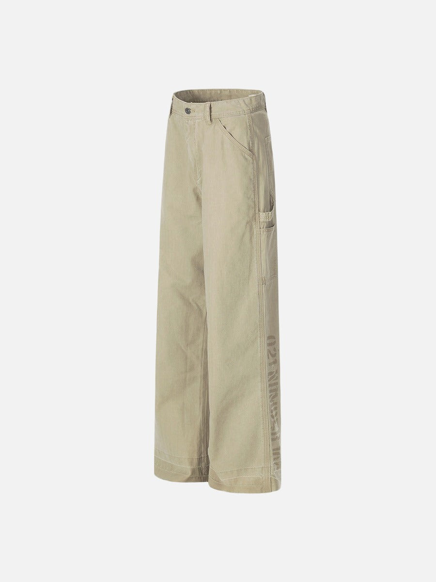 DAXUEN Utility wide-leg pants in khaki and olive green