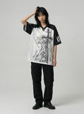 DAXUEN Oversized short-sleeved graphic T-shirt — model photo