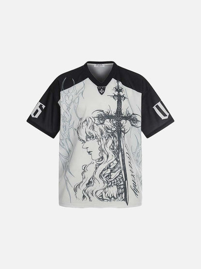 DAXUEN Oversized short-sleeved graphic T-shirt