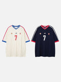 DAXUEN Number 7 Pinstripe Matchday Jersey Tee