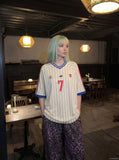 DAXUEN Number 7 Pinstripe Matchday Jersey Tee