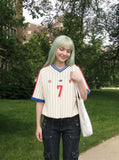 DAXUEN Number 7 Pinstripe Matchday Jersey Tee