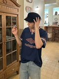 DAXUEN Loose-fitting short-sleeved jersey top — model photo