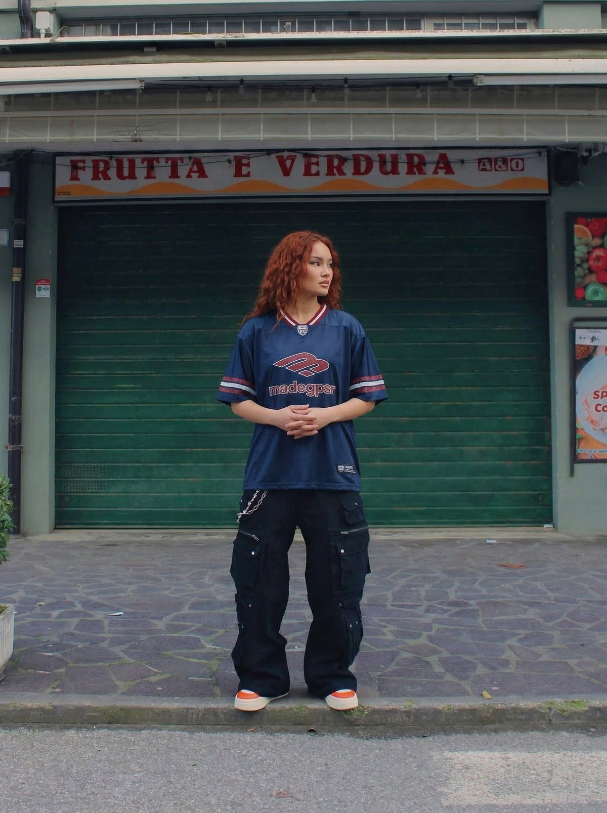DAXUEN Loose-fitting short-sleeved jersey top — model photo
