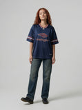 DAXUEN Loose-fitting short-sleeved jersey top — model photo
