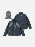 DAXUEN dark slate blue oversized puffer jacket with V-shaped perforated panels