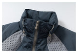 DAXUEN dark slate blue oversized puffer jacket with V-shaped perforated panels