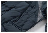 DAXUEN dark slate blue oversized puffer jacket with V-shaped perforated panels