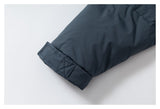 DAXUEN dark slate blue oversized puffer jacket with V-shaped perforated panels