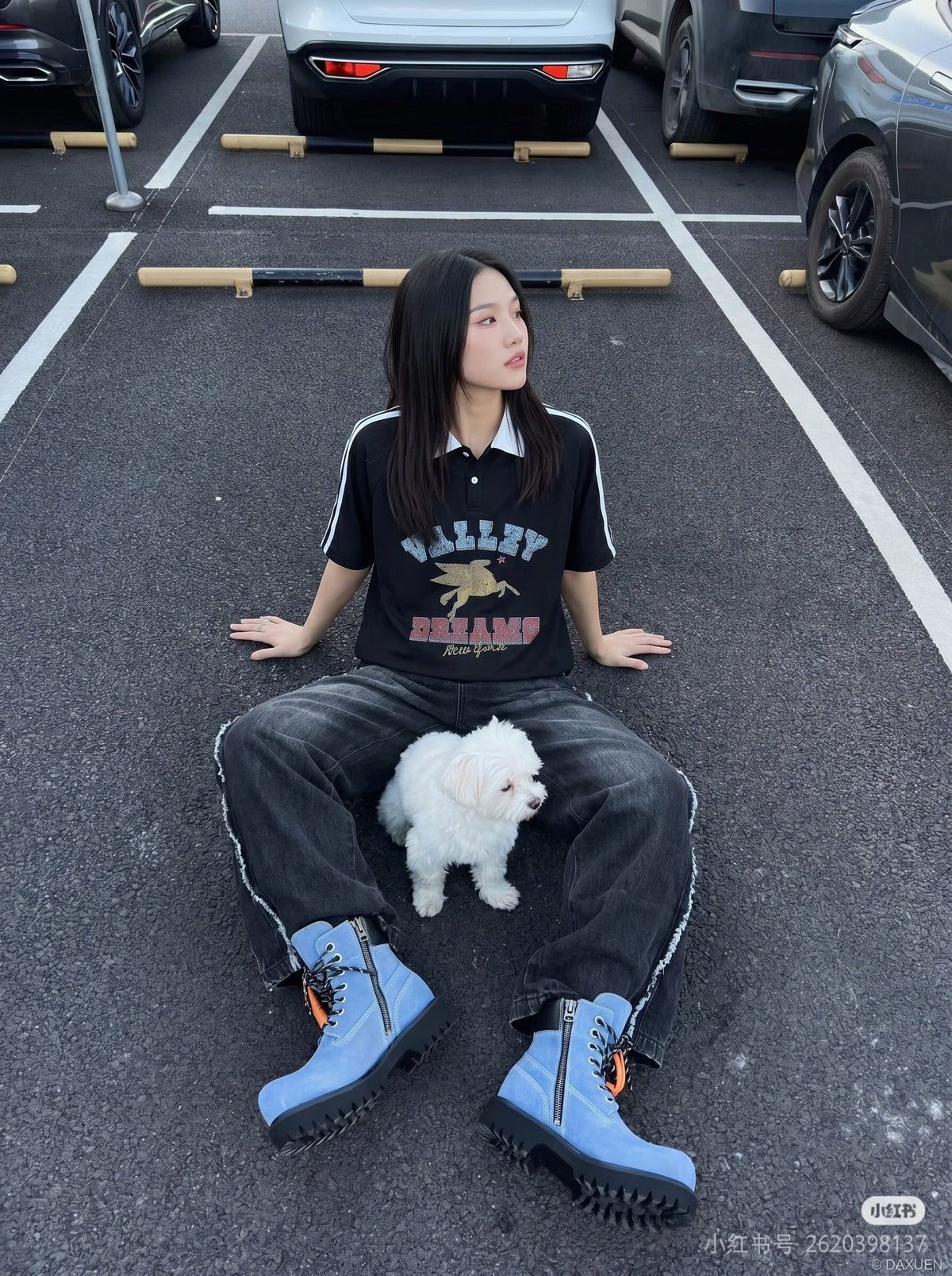 DAXUEN Valley Dreams Contrast Polo Shirt | DAXUEN — model photo