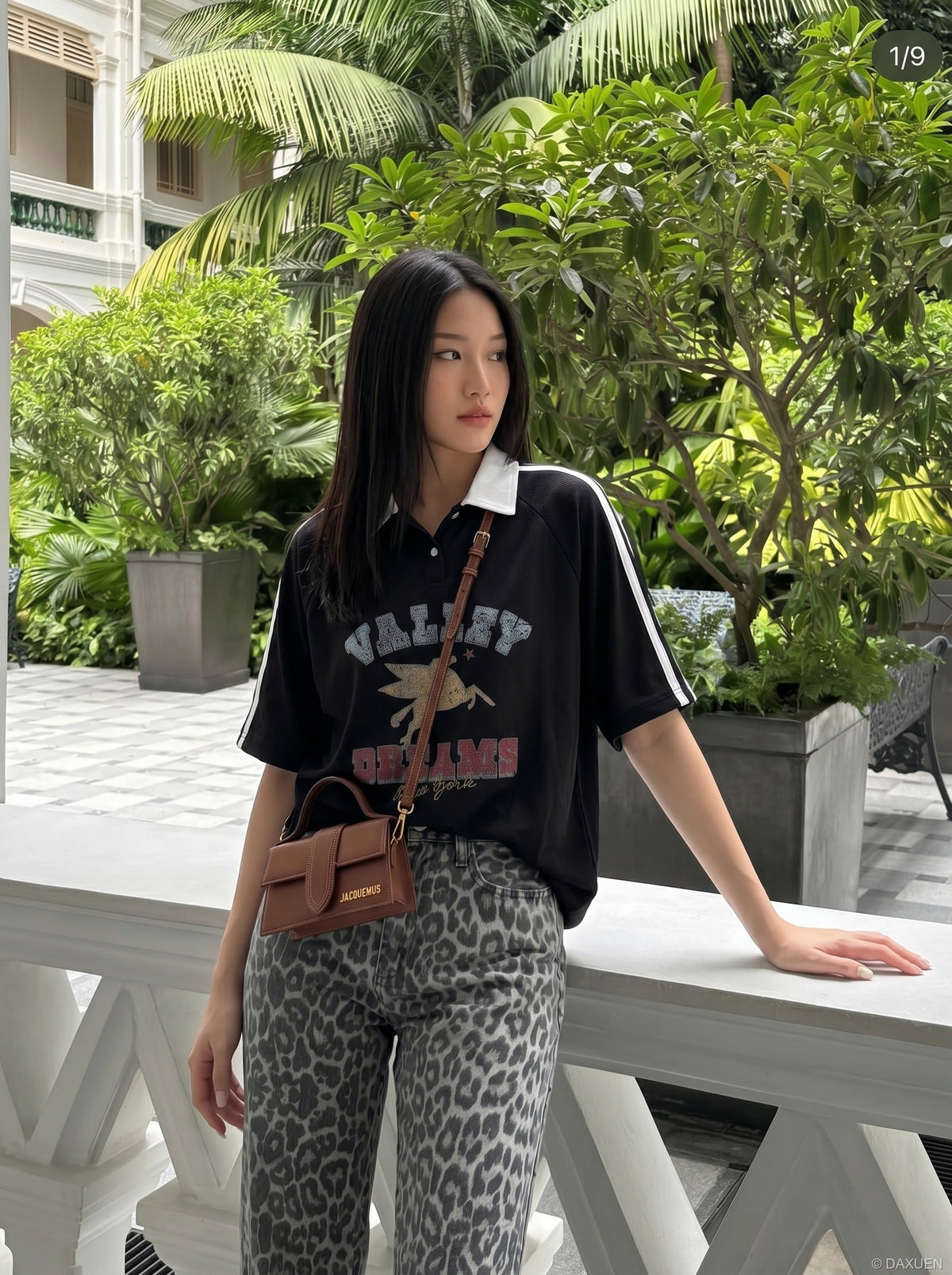 DAXUEN Valley Dreams Contrast Polo Shirt | DAXUEN — model photo