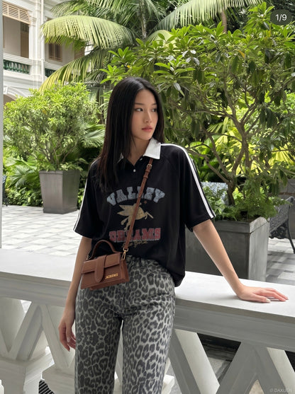 DAXUEN Valley Dreams Contrast Polo Shirt | DAXUEN — model photo