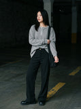 DAXUEN black oversized beach scene graphic tee — model photo