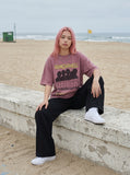 DAXUEN Oversized short-sleeve graphic t-shirt — model photo