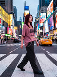 DAXUEN Oversized short-sleeve graphic t-shirt — model photo