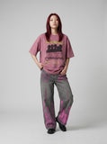 DAXUEN Oversized short-sleeve graphic t-shirt — model photo