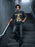 DAXUEN Oversized short-sleeved T-shirt with graphic design — model photo