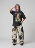 DAXUEN Oversized short-sleeved T-shirt with graphic design — model photo