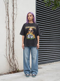 DAXUEN Oversized short-sleeved T-shirt with graphic design — model photo