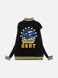 DAXUEN Varsity bomber jacket with contrasting colors and graphics