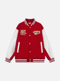 DAXUEN Varsity bomber jacket with contrasting colors and graphics