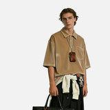 DAXUEN Loose-fitting short-sleeved polo shirt in velvet