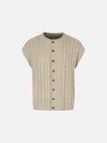 DAXUEN black vertical cable knit cardigan vest