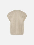 DAXUEN black vertical cable knit cardigan vest