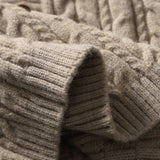DAXUEN black vertical cable knit cardigan vest